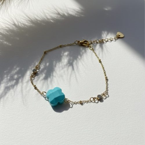 Bracelet trèfle turquoise