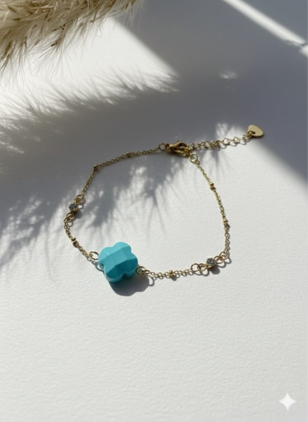 IMG_9181 Bracelet trèfle turquoise