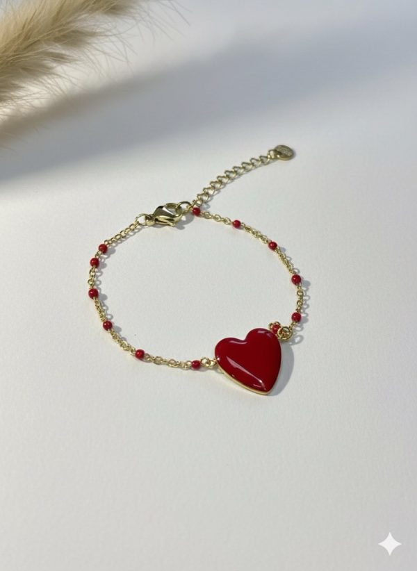 Bracelet Coeur Rouge