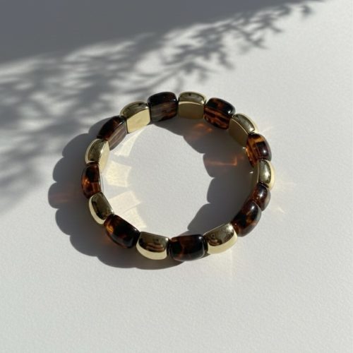 Bracelet Perles Leopard & Doré