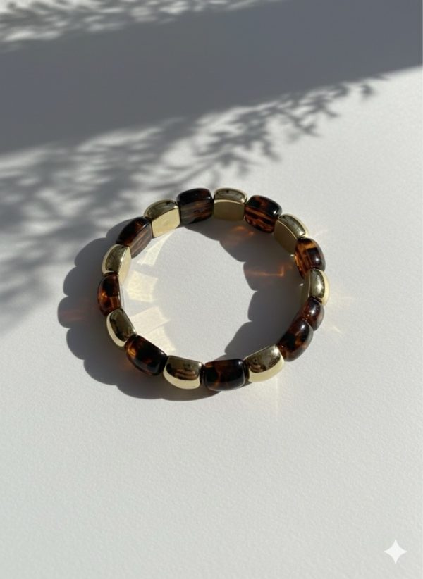 Bracelet Perles Leopard & Doré